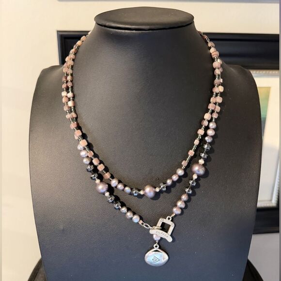33" SILPADA N1784 Sterling Silver, Hematite, pearl, glass seed bead necklace! - Picture 12 of 13